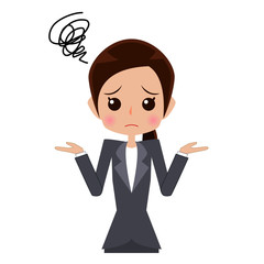 set of funny cartoon manager suitable for use in dialogs with other characters