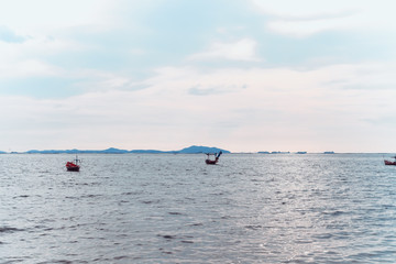Naklejka premium boat in the sea