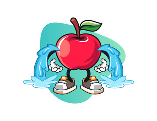 Apple cry mascot design vector. Cartoon character illustration for business, t shirt, sticker.