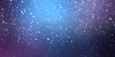 Naklejka na ściany i meble Night snow abstract banner. Dark blue lilac transition background. Season template. Secret winter illustration. Low light.