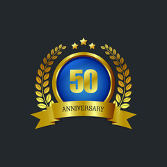 50 Year Anniversary Vector Template Design Illustration