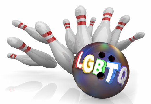 LGBTQ Lesbian Bisexual Gay Transgender Questioning Bowling Strike 3d Illustration
