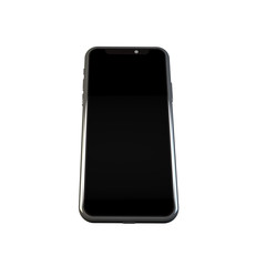 3D Illustration Realistic smartphone mockup. Cellphone frame with blank display isolated templates, phone different angles views. 3D Rendering mobile device concept