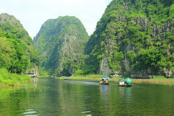 Tam Coc tourist area in Ninh Binh province. This place is comparable to Ha Long Bay