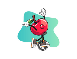 Apple clown mascot design vector. Cartoon character illustration for business, t shirt, sticker.