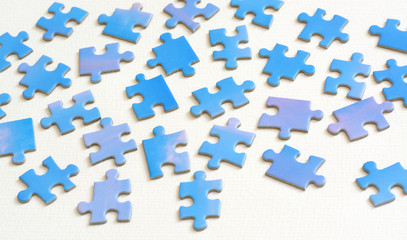 Blue puzzle elements