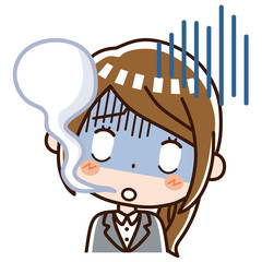 魂が抜けかかる女性