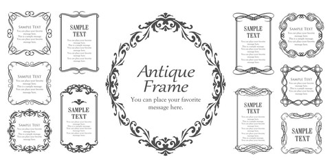 装飾デザイン　美しい額　フレームデザイン　テンプレート　アンティーク　ビンテージ　ラグジュアリー