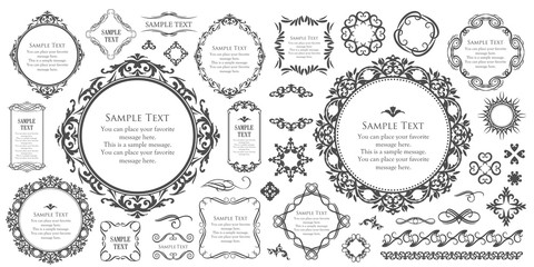 装飾デザイン　美しい額　フレームデザイン　テンプレート　アンティーク　ビンテージ　ラグジュアリー