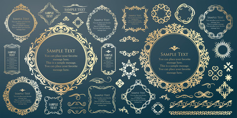 装飾デザイン　美しい額　フレームデザイン　テンプレート　アンティーク　ビンテージ　ラグジュアリー