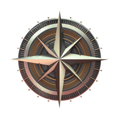 Trend compass Rose 3D in metal for design, ads, etc © Rodrigo
