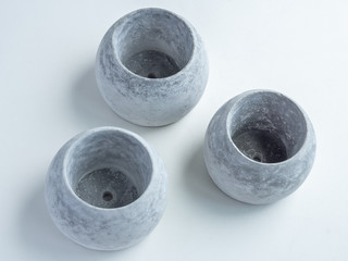 Concrete pot. Modern geometric concrete planter.