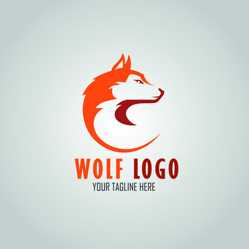 Wolf Abstract template logo design with a modern and elegant concept. design simple flat style.