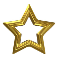 Metal star shinning in detail for design, ad, decorative, etc.