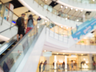 Abstract blur of department store background in the city with customers