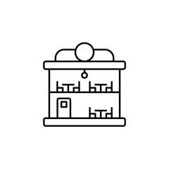 building, restaurant line icon on white background