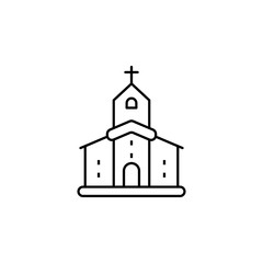 building, church line icon on white background