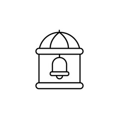 Fototapeta premium building, bell line icon on white background