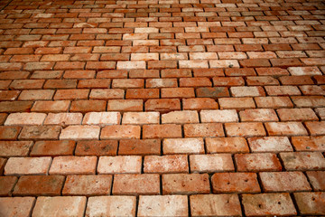 Red brick floor construction site of home