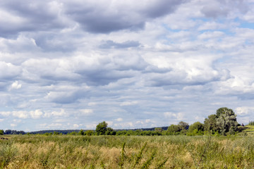 Contrasting sky with storm clouds
