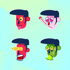 vector emoticons and icons set