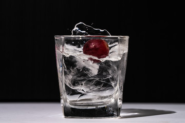 glass of water with ice