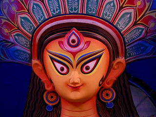 Non conventional Durga idol captured during durga Puja at Kolkata.