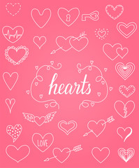 Collection of hearts shapes vector background. EPS10.
