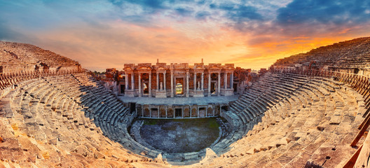 Amphitheater in ancient city of Hierapolis - 296242843