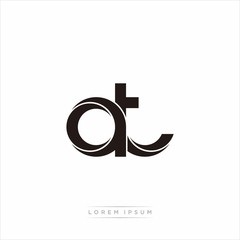 at Initial Letter Split Lowercase Modern Monogram linked outline rounded logo