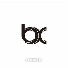 bx Initial Letter Split Lowercase Modern Monogram linked outline rounded logo