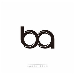 Fototapeta premium ba Initial Letter Split Lowercase Modern Monogram linked outline rounded logo