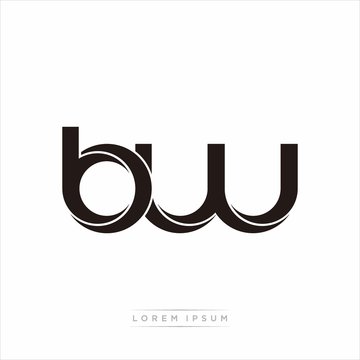 bw Initial Letter Split Lowercase Modern Monogram linked outline rounded logo