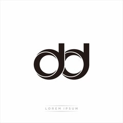 dd Initial Letter Split Lowercase Modern Monogram linked outline rounded logo