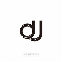 Fototapeta premium dj Initial Letter Split Lowercase Modern Monogram linked outline rounded logo