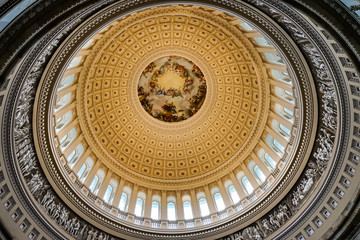 US Capitol Dome Rotunda Apothesis Washington DC - obrazy, fototapety, plakaty