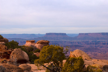 Fototapeta na wymiar Canyon Views of layered sandstone