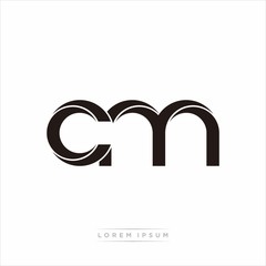 cm Initial Letter Split Lowercase Modern Monogram linked outline rounded logo