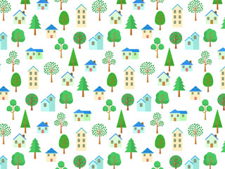 夏　家　木　パターン　スウォッチ　イラスト