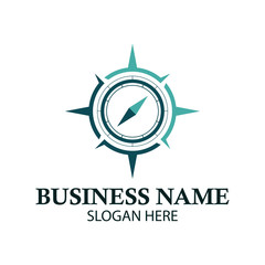simple compass vector logo design illustration inspiration template