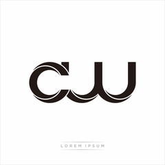 cw Initial Letter Split Lowercase Modern Monogram linked outline rounded logo