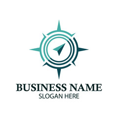 simple compass vector logo design illustration inspiration template
