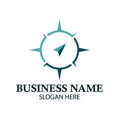 simple compass vector logo design illustration inspiration template