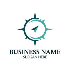 simple compass vector logo design illustration inspiration template