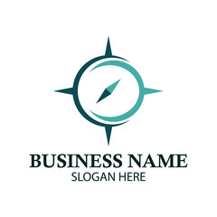 simple compass vector logo design illustration inspiration template