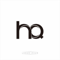 hq Initial Letter Split Lowercase Modern Monogram linked outline rounded logo