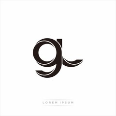 gl Initial Letter Split Lowercase Modern Monogram linked outline rounded logo © Gariss