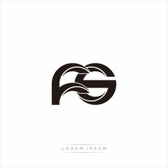 fs Initial Letter Split Lowercase Modern Monogram linked outline rounded logo