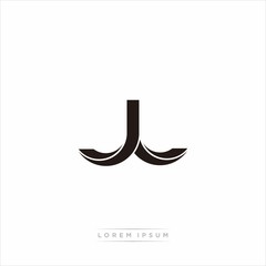 jl Initial Letter Split Lowercase Modern Monogram linked outline rounded logo