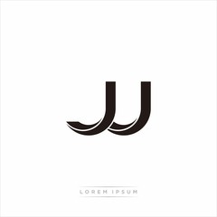 jj Initial Letter Split Lowercase Modern Monogram linked outline rounded logo